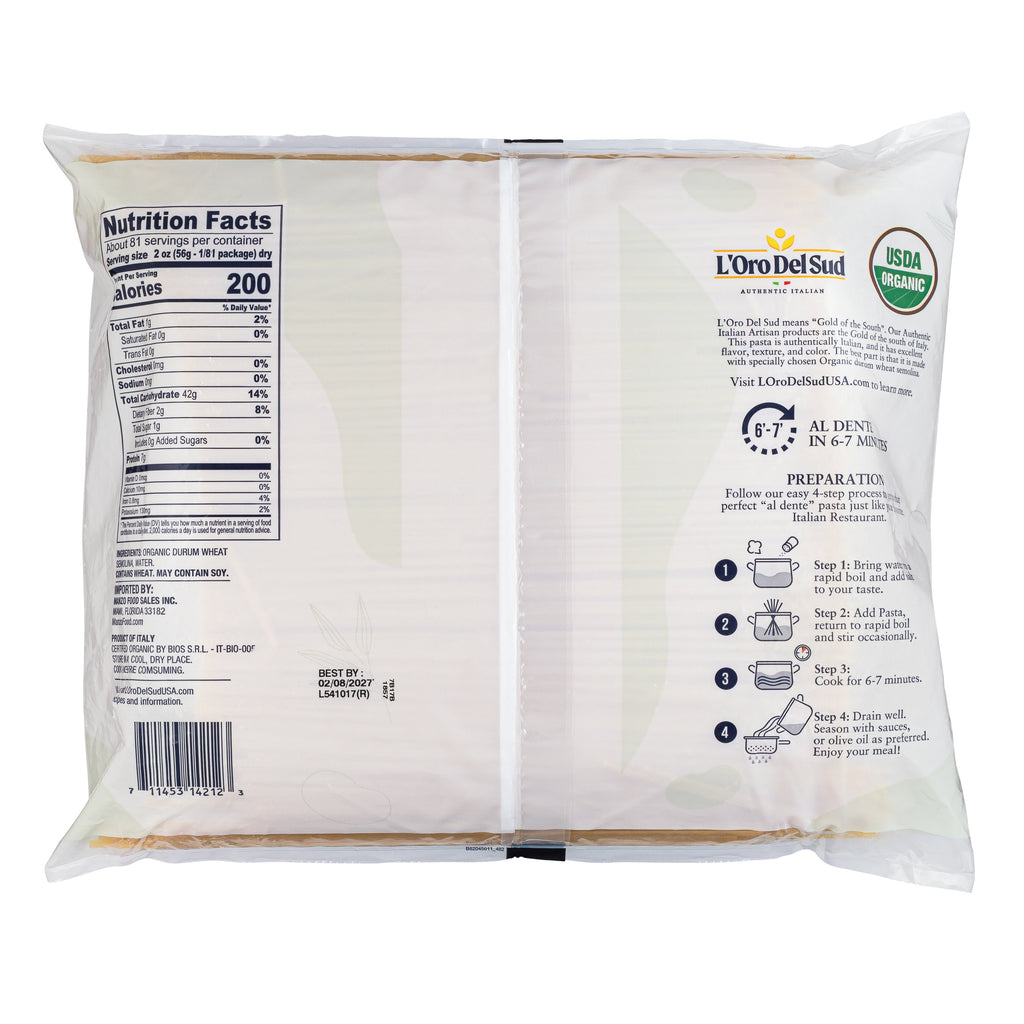 L'Oro Del Sud, Organic Linguine Pasta, 2 Pack x 10 lb