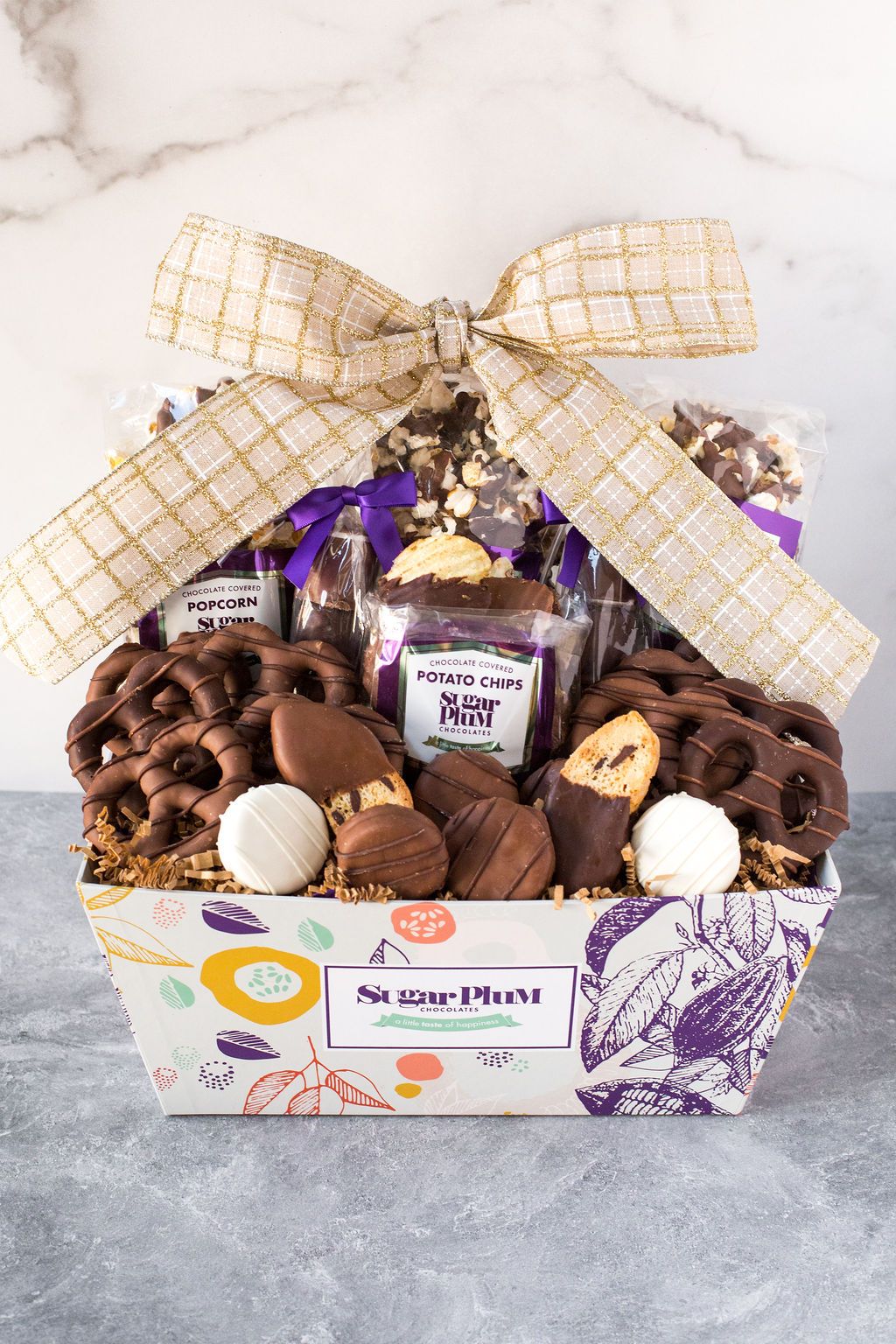 Chocolate Gift Basket – 25-Piece Assortment of Handcrafted Gourmet