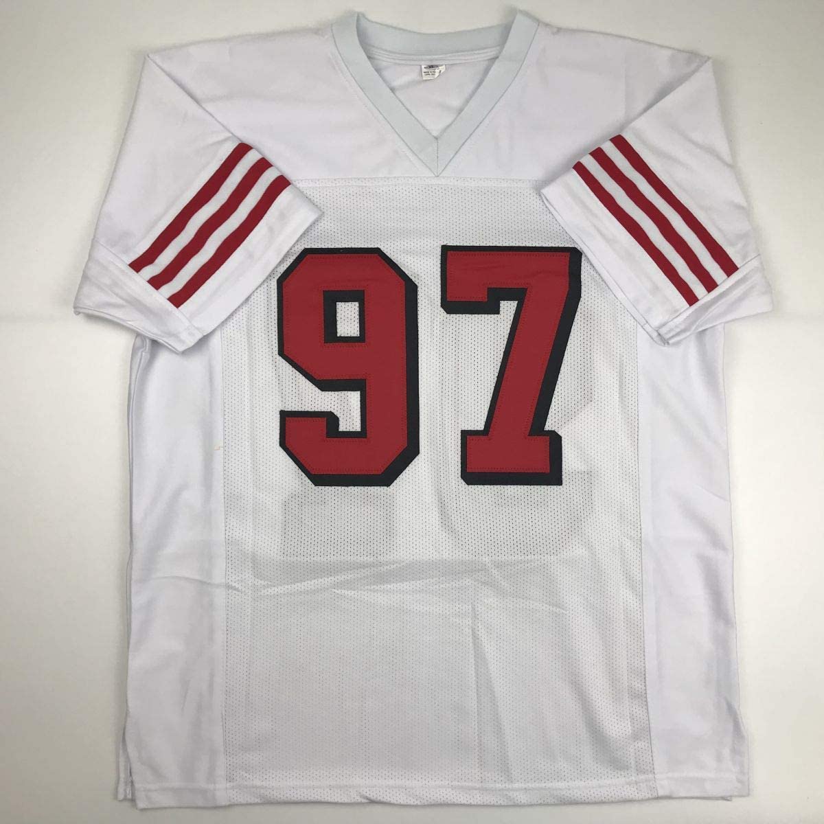 Autographed/Signed Nick Bosa San Francisco White Football Jersey JSA COA