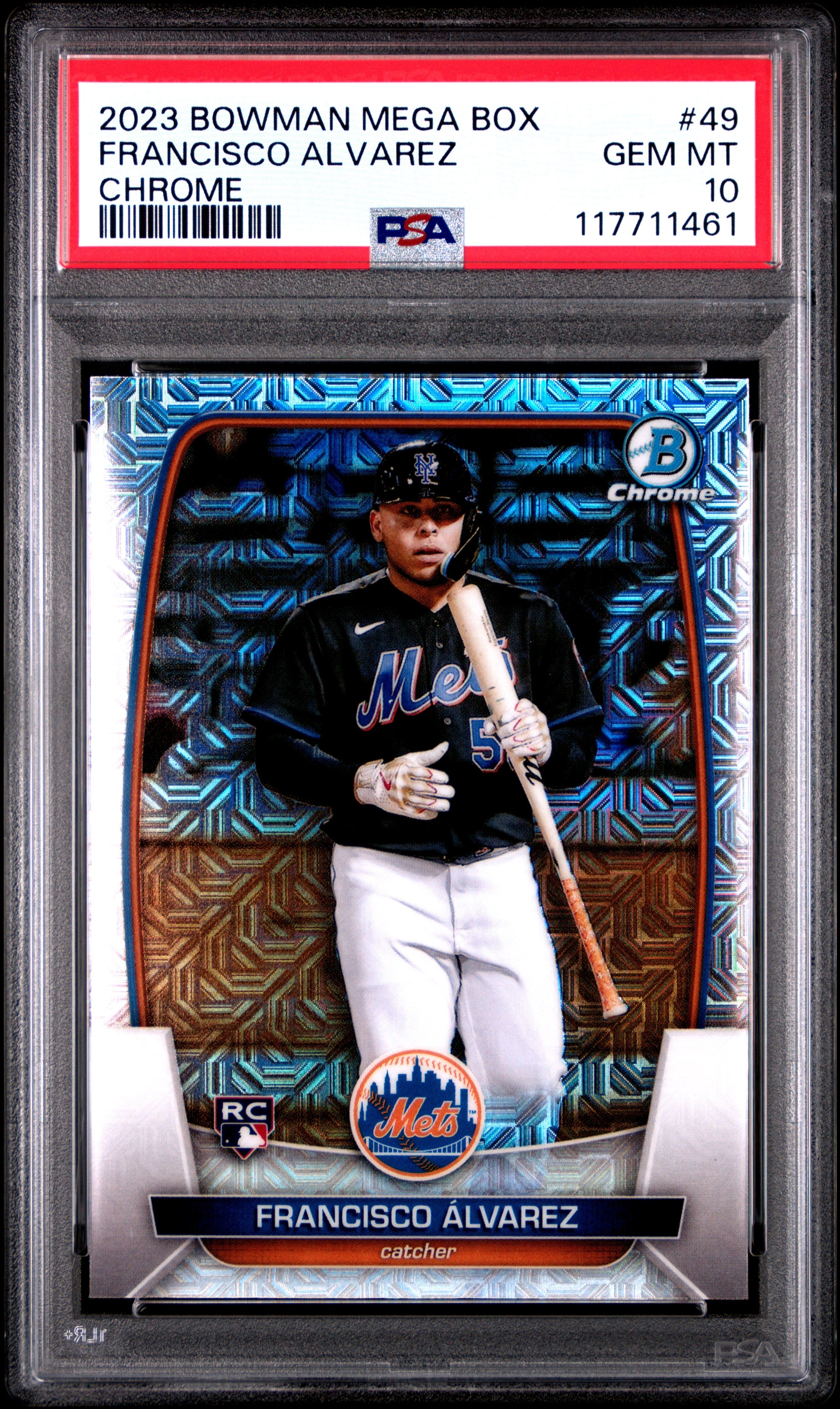 Graded 2023 Topps Bowman Mega Box Francisco Alvarez #49 Chrome Rookie RC Baseball Card PSA 10 Gem Mint