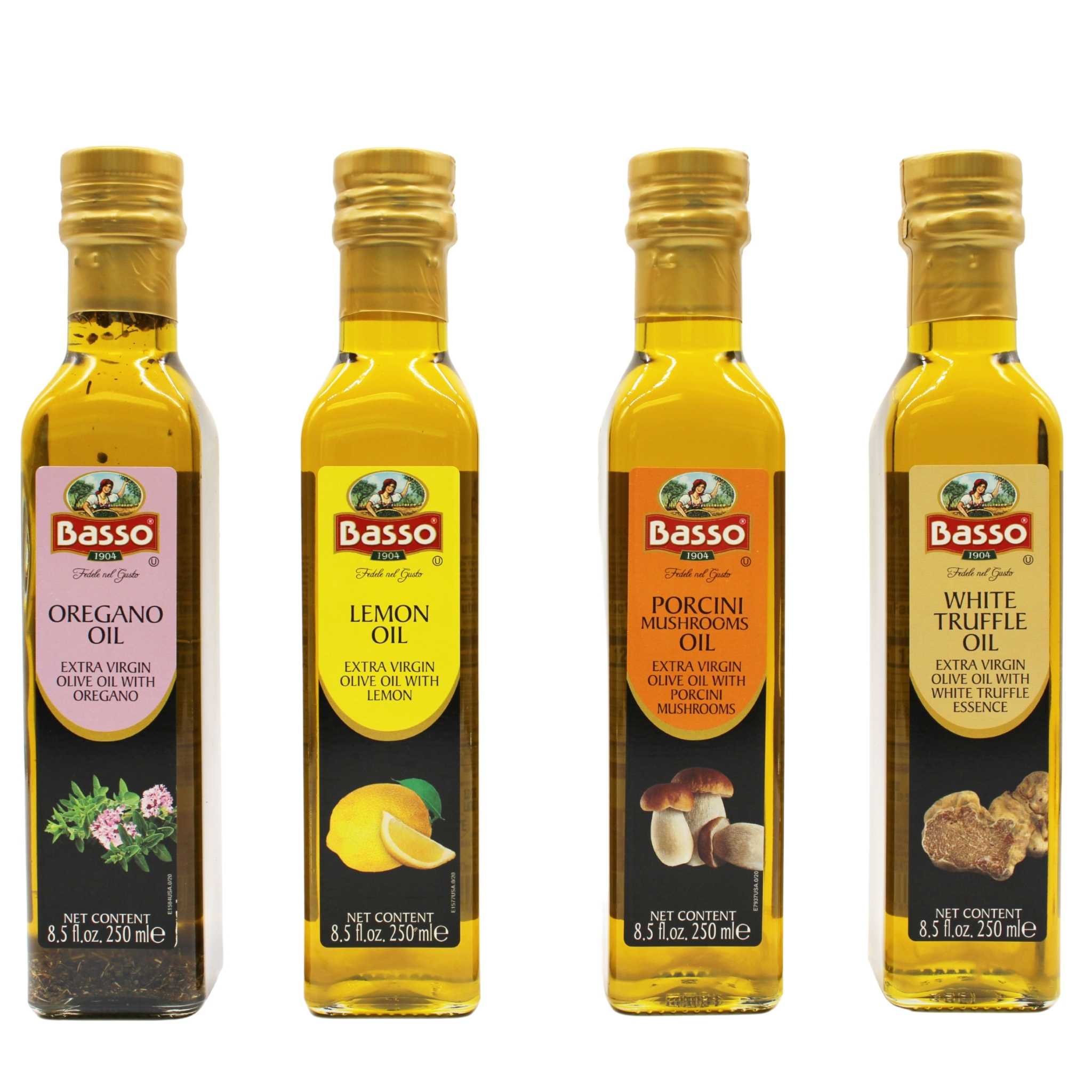 Basso 1904 Infused Extra Virgin Olive Oil Gift Set – 4 x 8.5 fl. oz (250 ml)