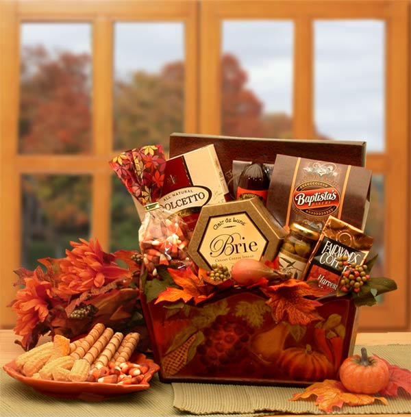A Gourmet Fall Harvest Fall Gift Basket- Thanksgiving gift basket -