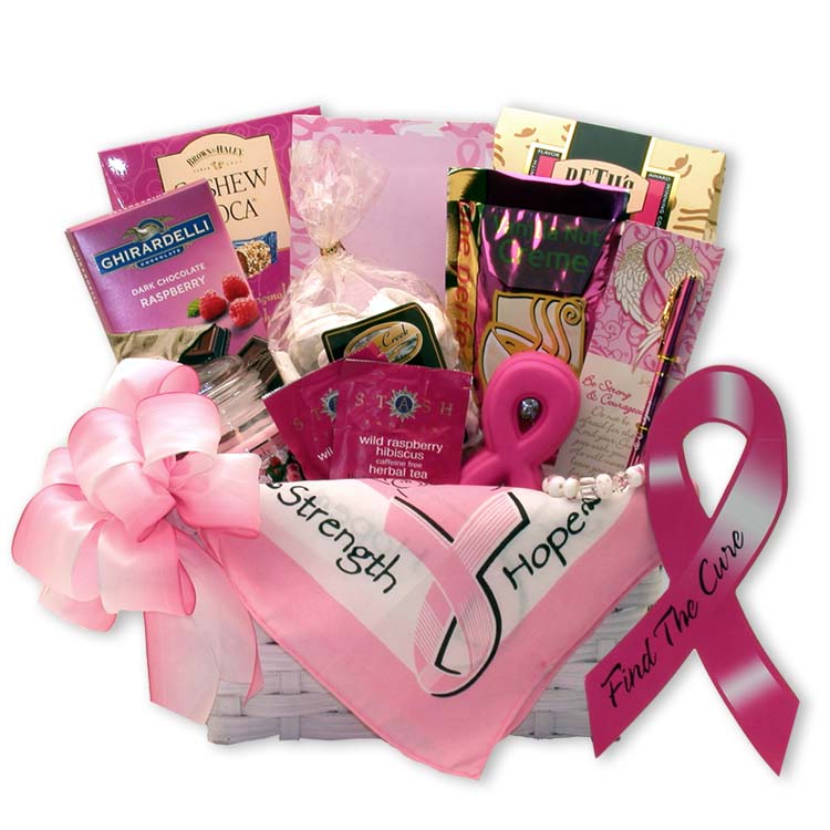 Find A Cure Breast Cancer Gift Basket - spa baskets for women gift -