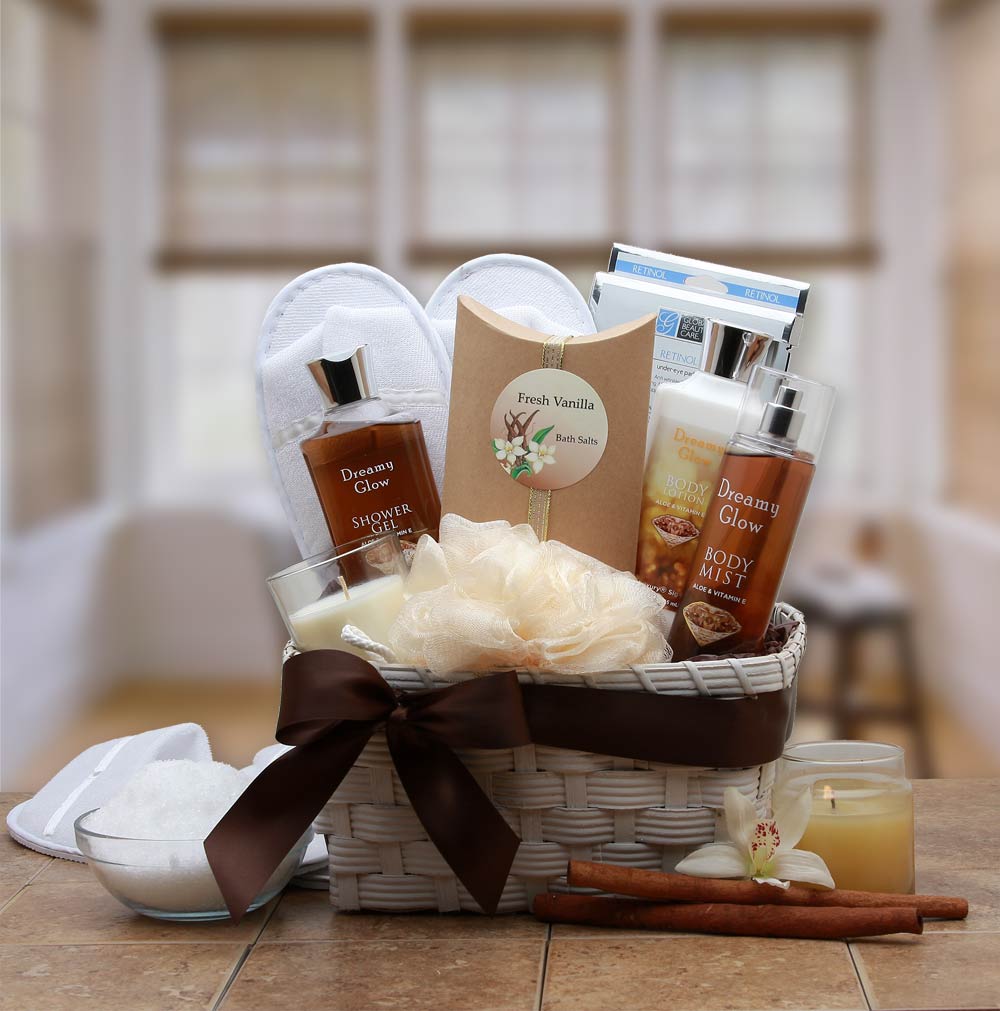 Vanilla Spa Gift basket- spa baskets for women gift