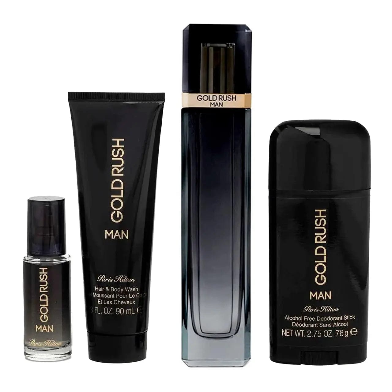 Gold Rush Man By Paris Hilton For Men 4Pcs Set EDT Spray