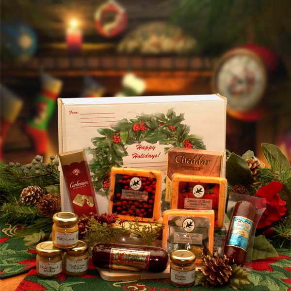 Happy Holidays Gourmet Sampler Pack- Christmas gift basket - Holiday