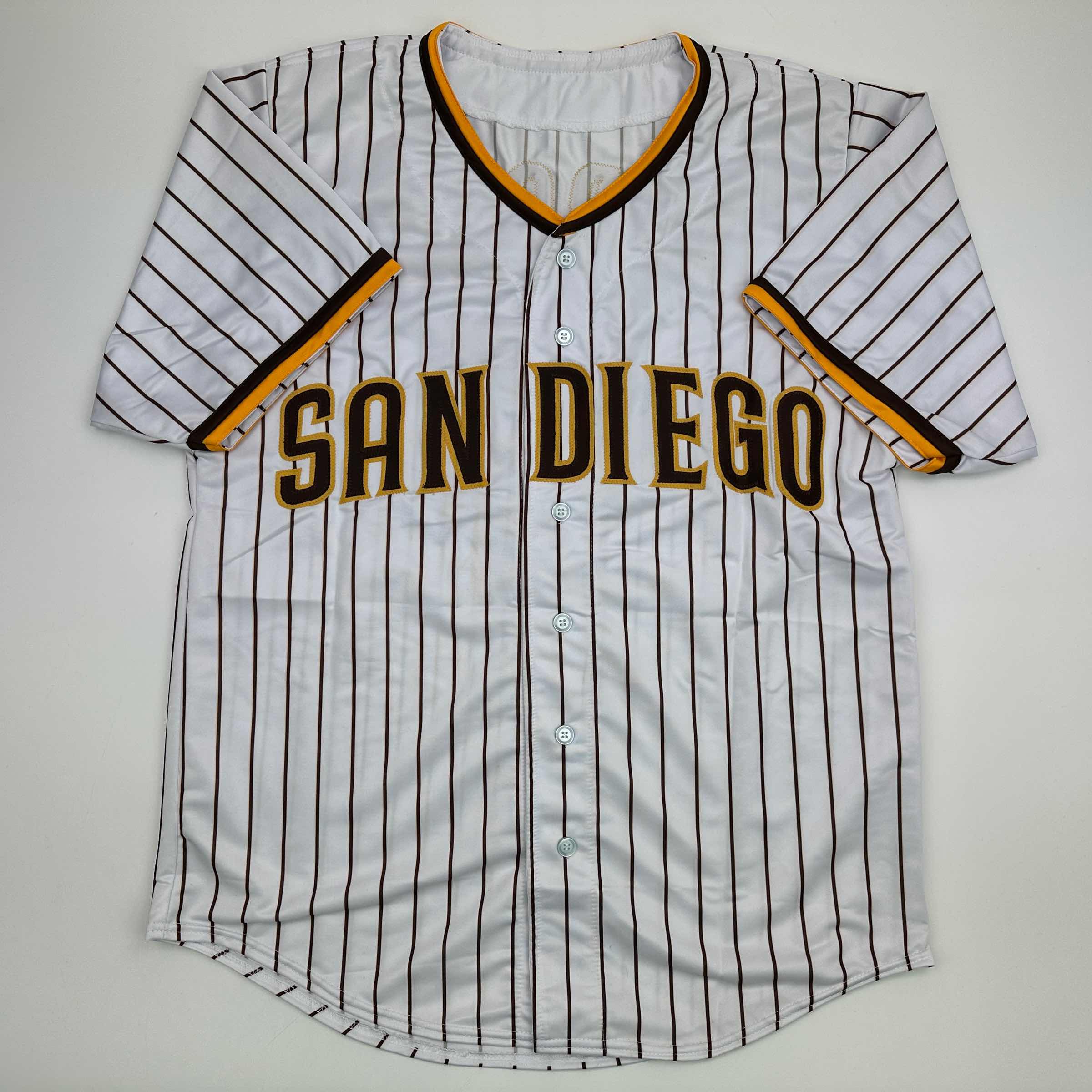 Autographed/Signed Luis Arraez San Diego Pinstripe Baseball Jersey Beckett BAS COA