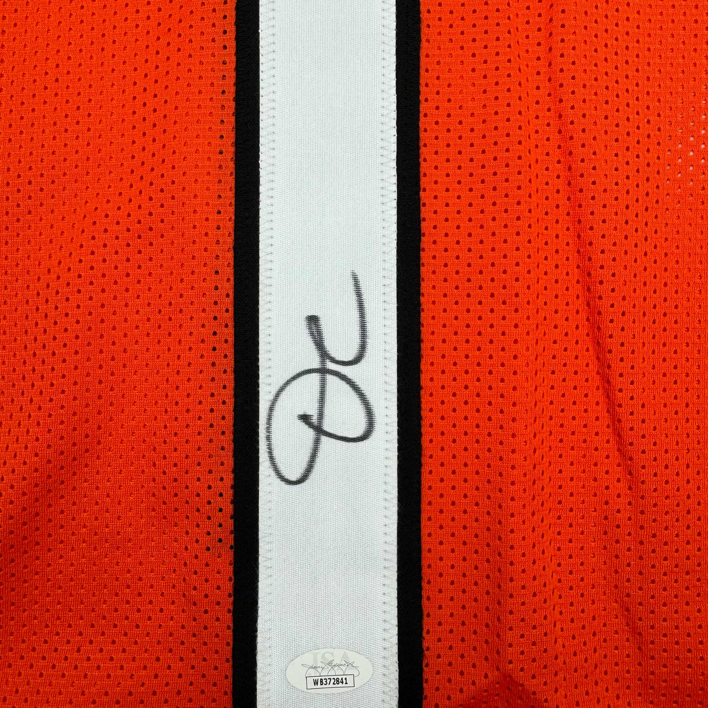 Autographed/Signed Ja'Marr Chase Cincinnati Orange Football Jersey JSA COA