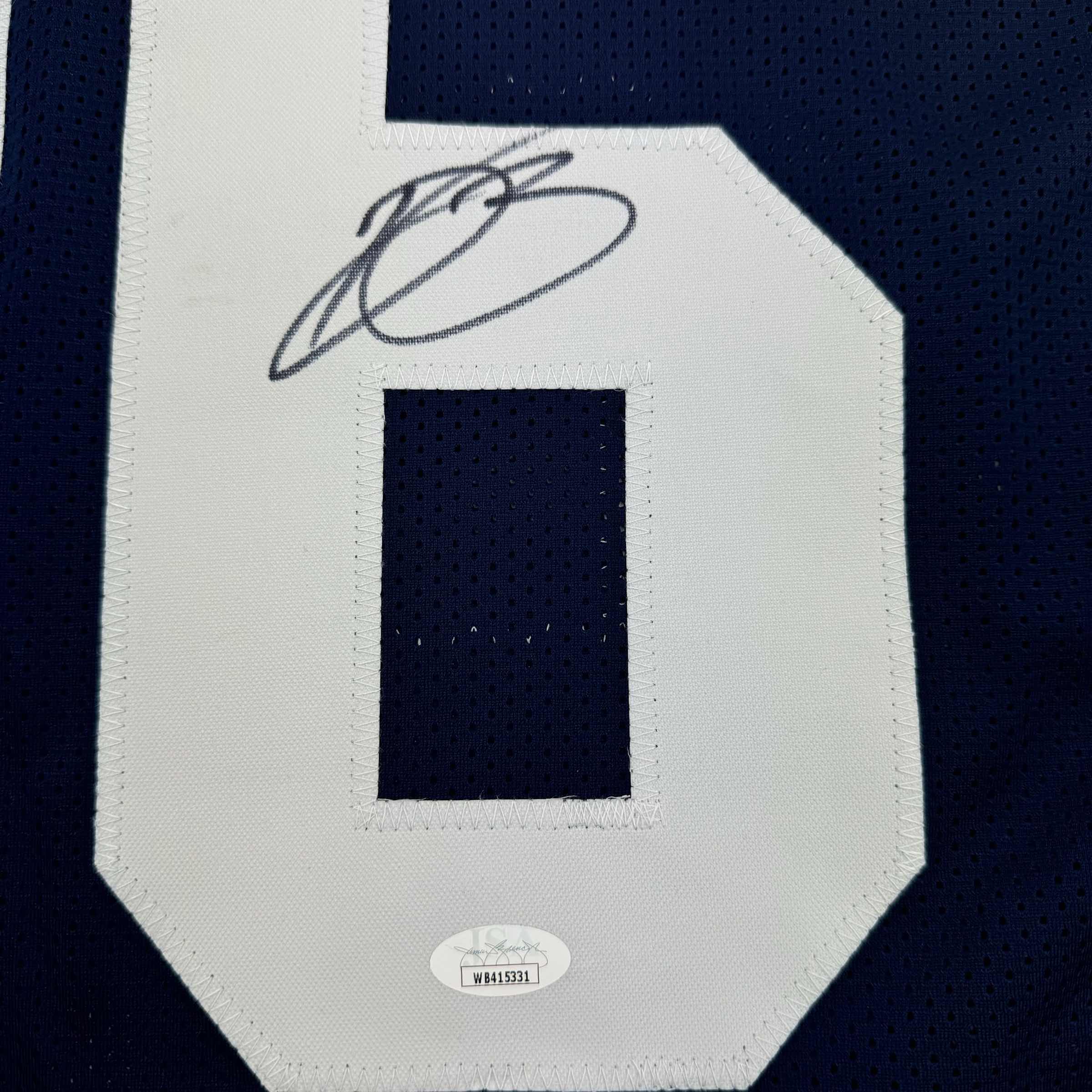 Framed Autographed/Signed Daron Bland 35x39 Dallas Thanksgiving Football Jersey JSA COA