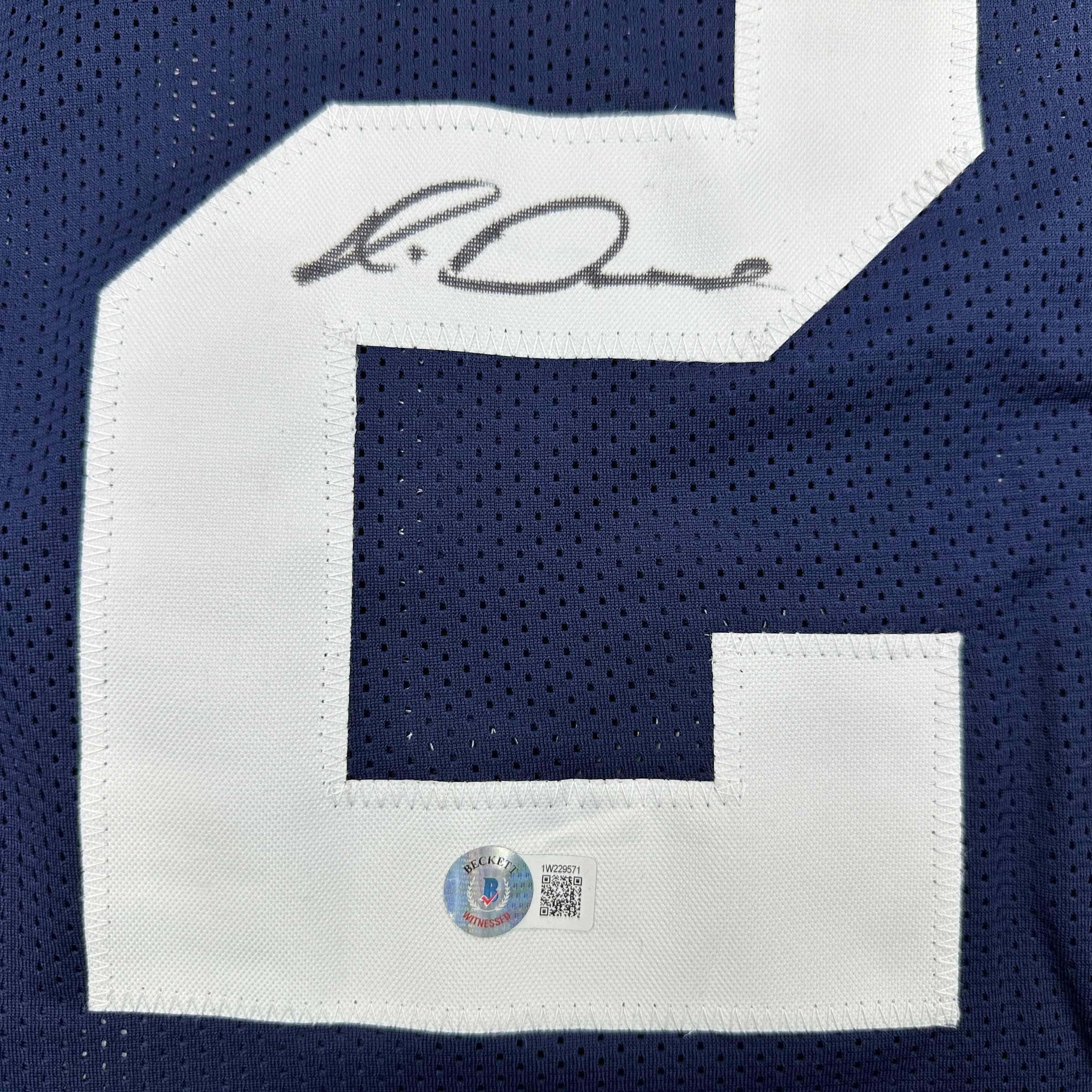 Autographed/Signed Rico Dowdle Dallas Thanksgiving Day Football Jersey Beckett BAS COA