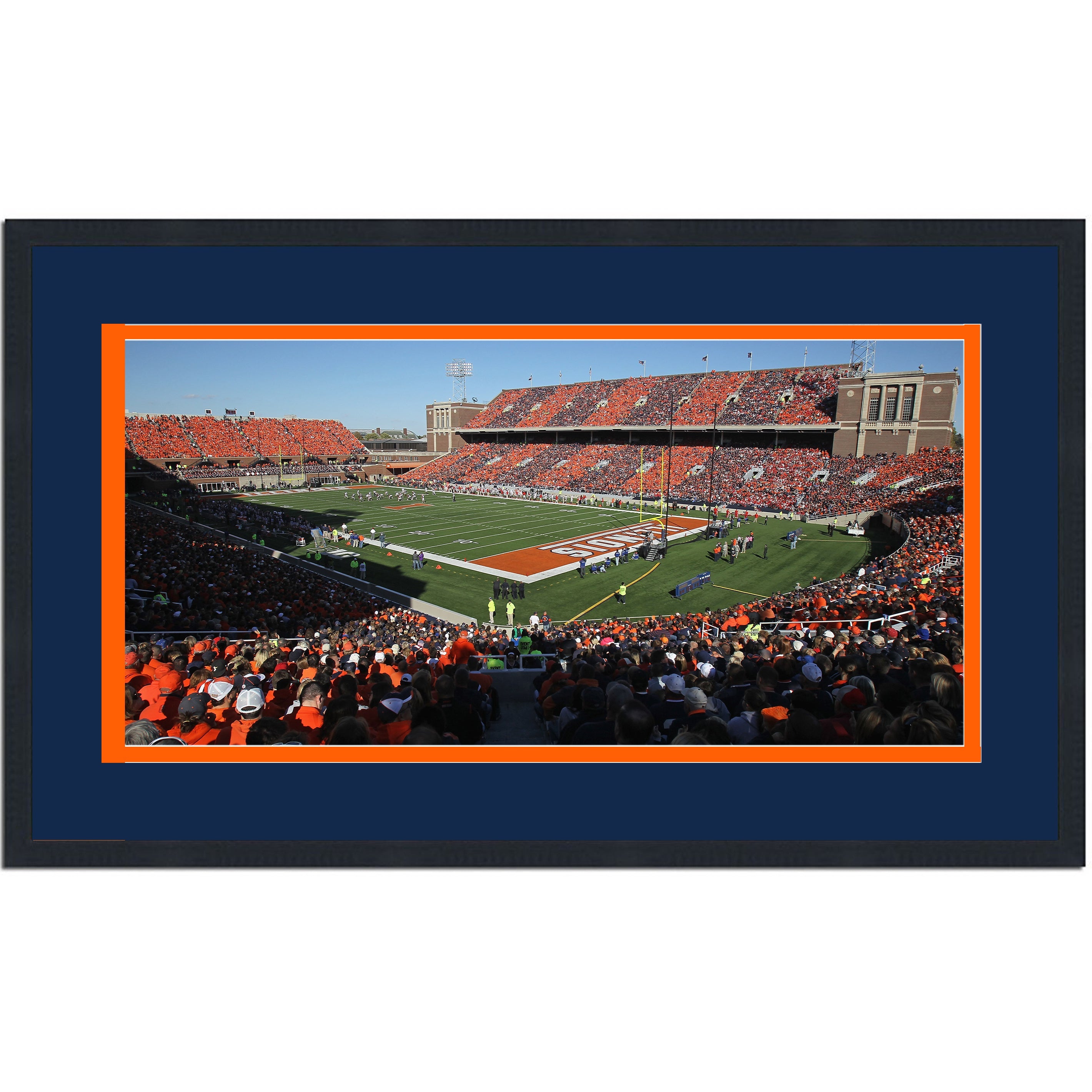 Framed University of Illinois Memorial Stadium Illinois Fighting Illini 16x24 NCAA Football Photo Professionally Matted