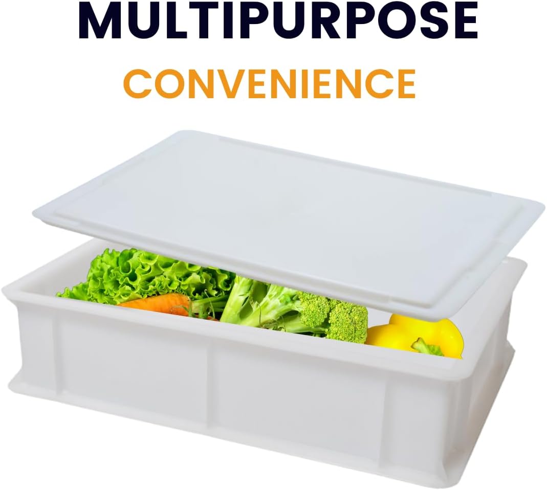 L'Oro Del Sud Dough Proofing Box – 2 Pack with Lid, White | Professional Pizza Dough Fermentation Tray Made in Italy