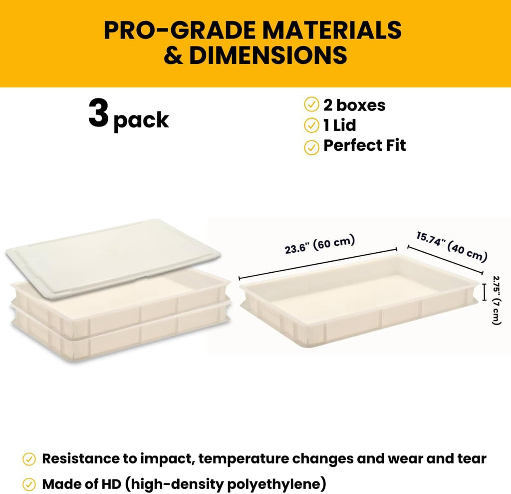 L'Oro Del Sud, Dough Proofing Box (2 Pack + Lid), White