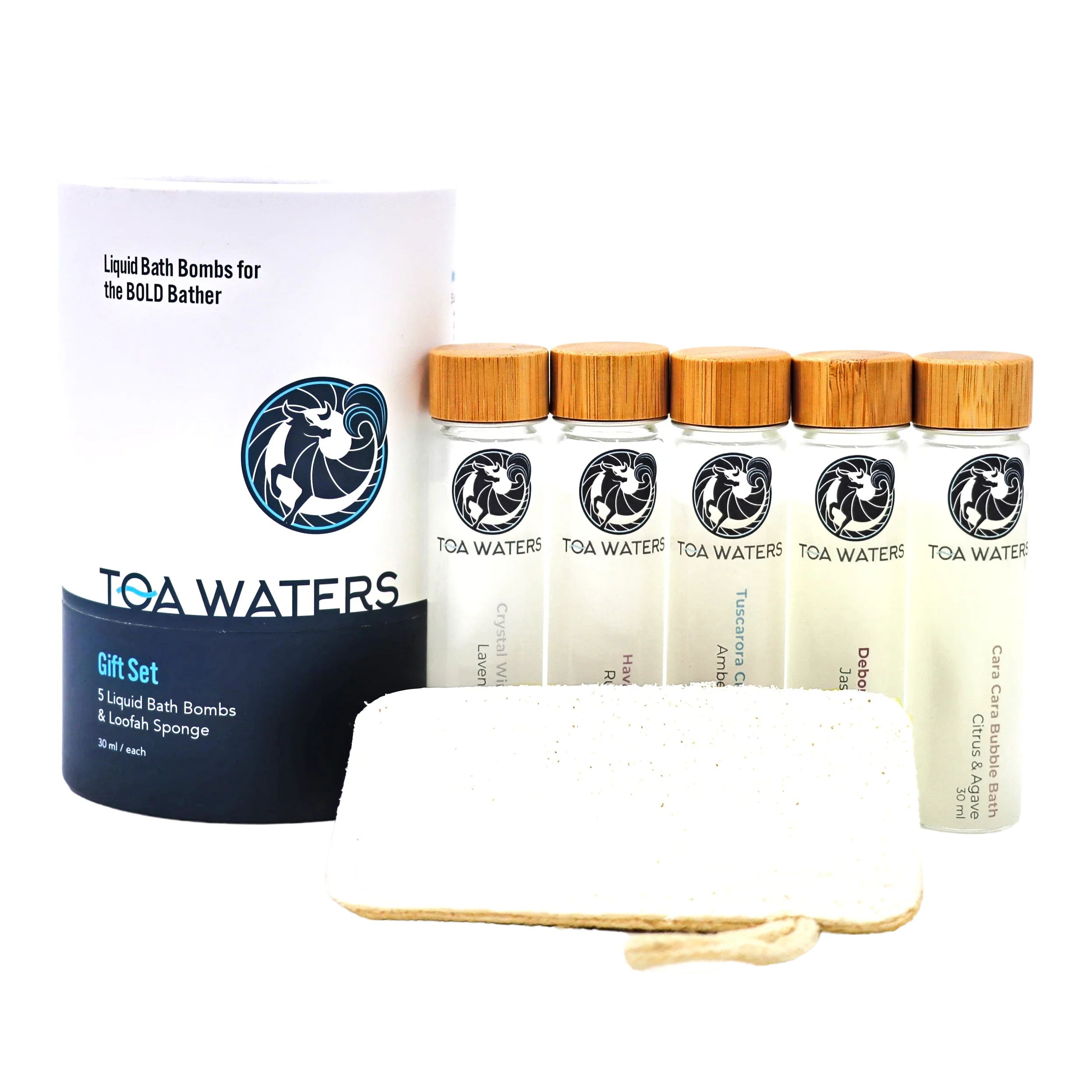 Liquid Bath Bombs and Loofah Sponge Gift Set