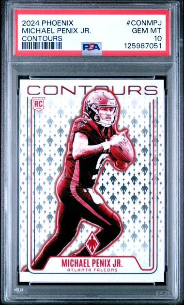 Graded 2024 Panini Phoenix Michael Penix Jr #CONMPJ Contours Rookie RC Football Card PSA 10 Gem Mint