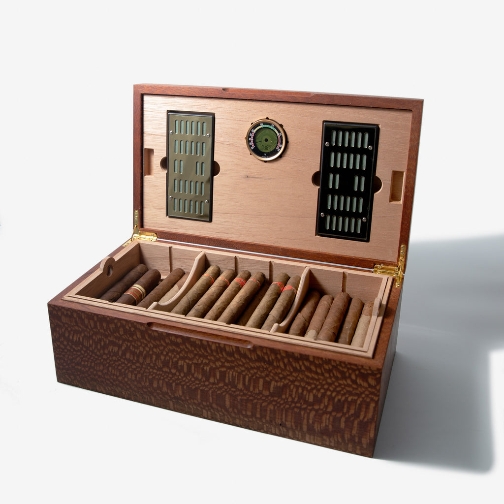 Cigar Humidor - Lacewood with Spanish Cedar Lining - 80 Capacity