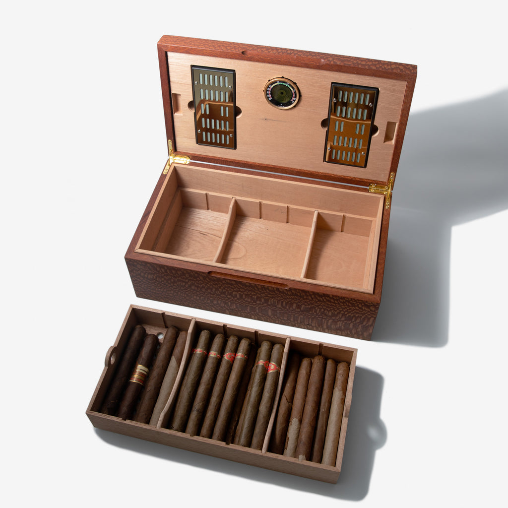 Cigar Humidor - Lacewood with Spanish Cedar Lining - 80 Capacity