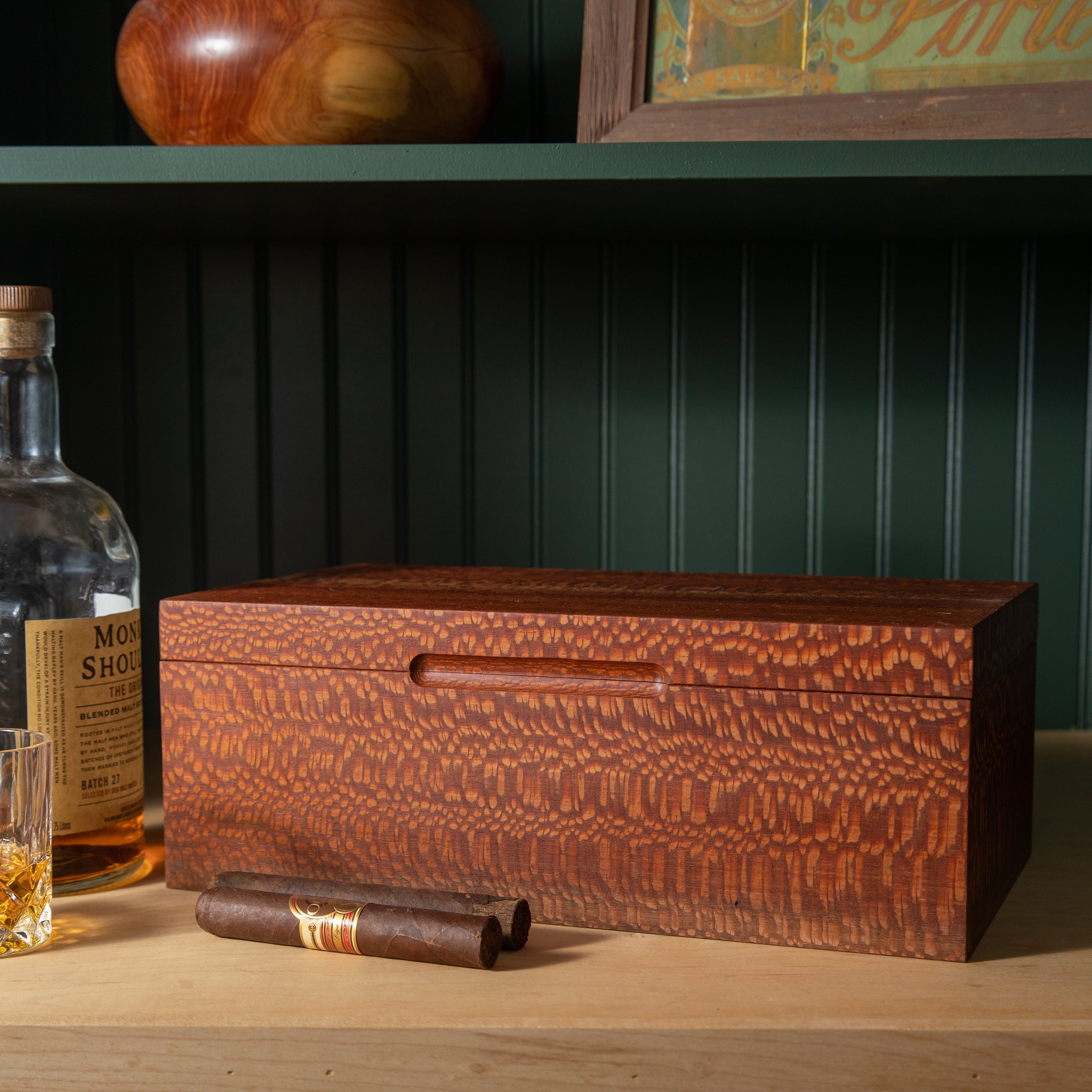 Cigar Humidor - Lacewood with Spanish Cedar Lining - 80 Capacity