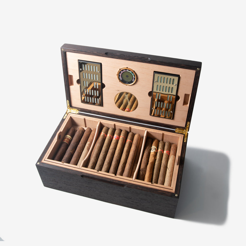 Cigar Humidor - Wenge with Spanish Cedar Lining - 80 Capacity