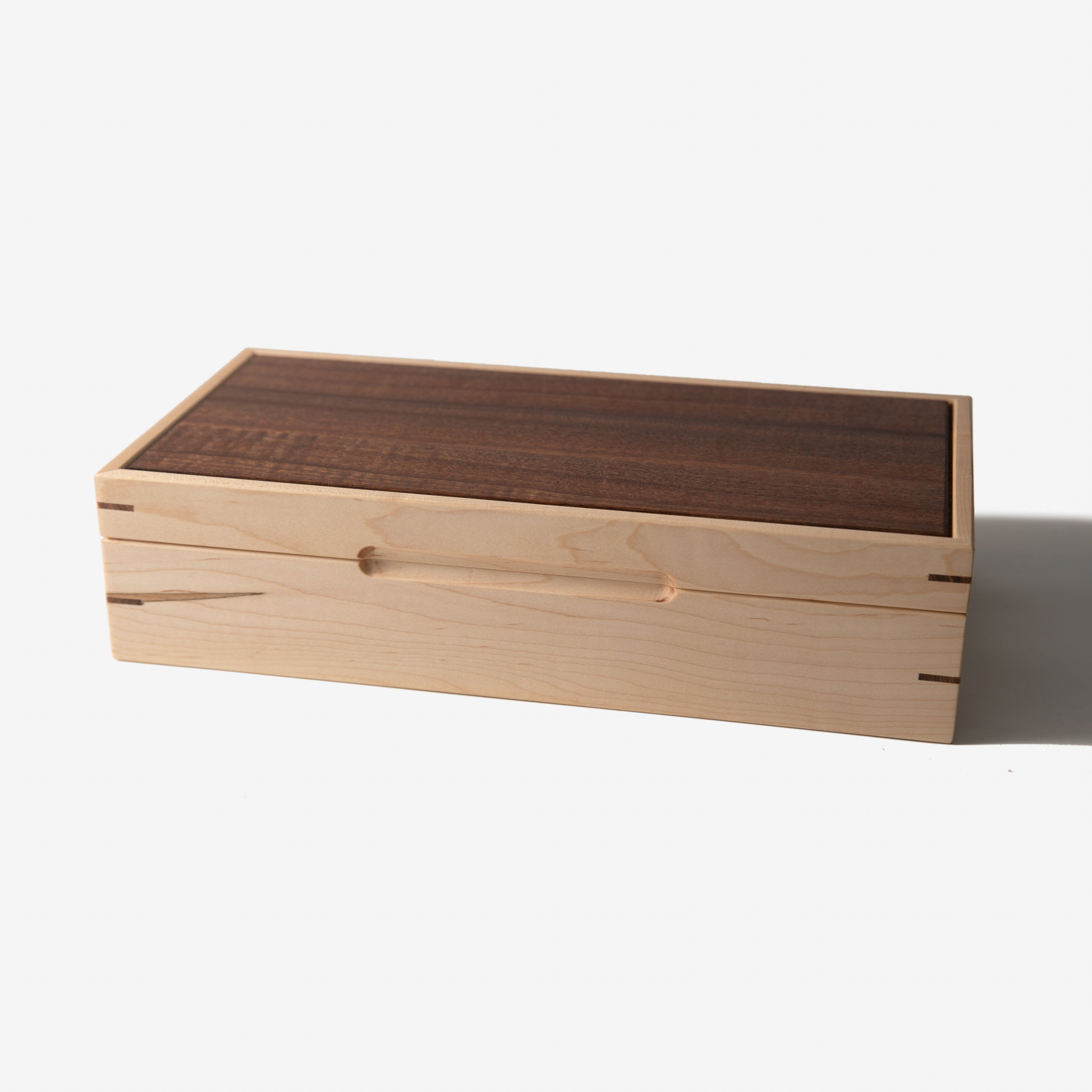 Watch Box - Curly Maple and Sapele Mahogany - 8 Watch Compartments