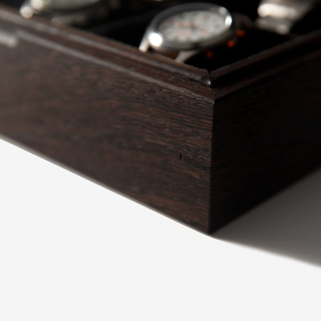 Watch Box - Wenge Hardwood - 8 Watch Compartments