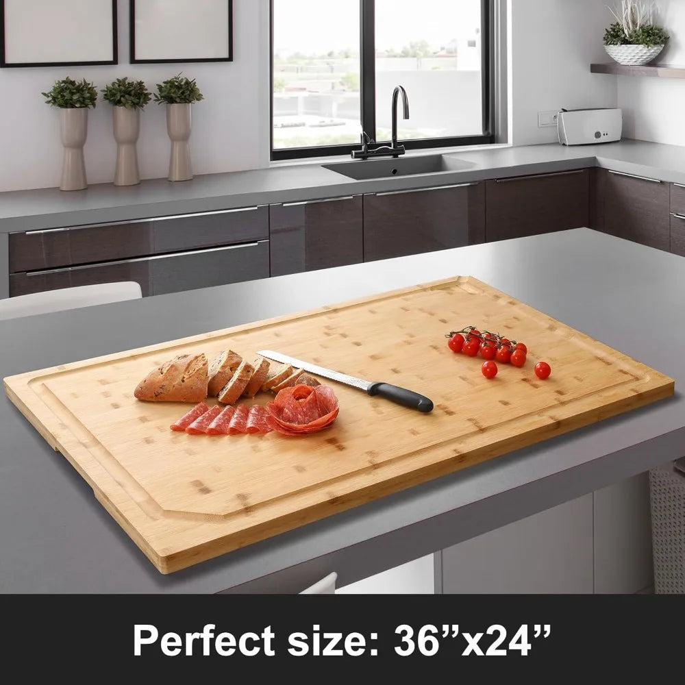 Extra Large Bamboo Chopping Board and Stove Top Cover