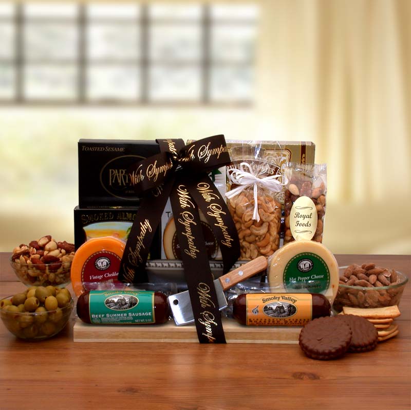 With Our Deepest Sympathy Gourmet Gift Board - sympathy gift baskets -