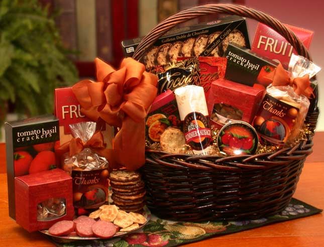 A Grand World Of Thanks Gourmet Gift Basket- corporate gift - thank