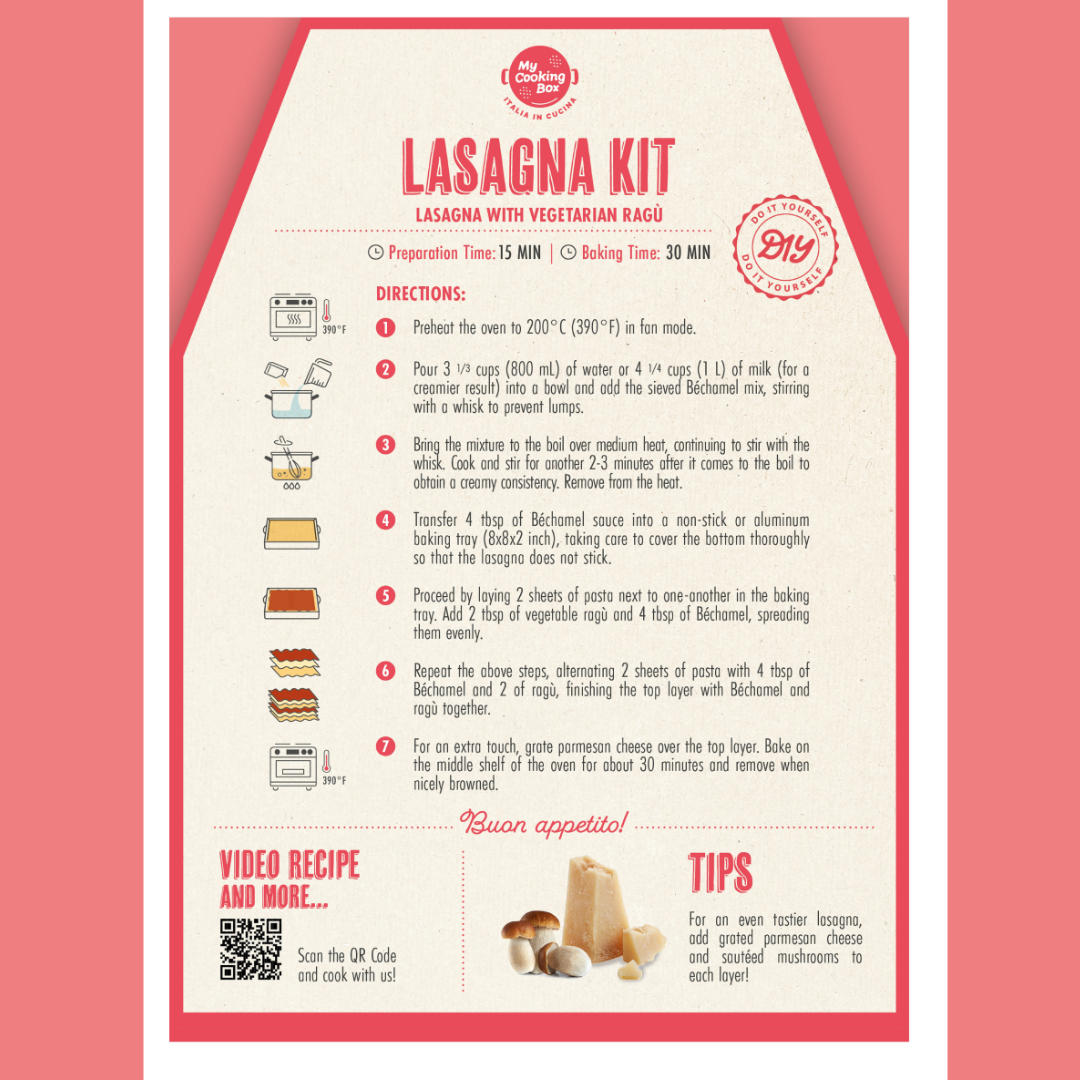 My Cooking Box, Lasagna Meal Kit with Vegetarian Rag