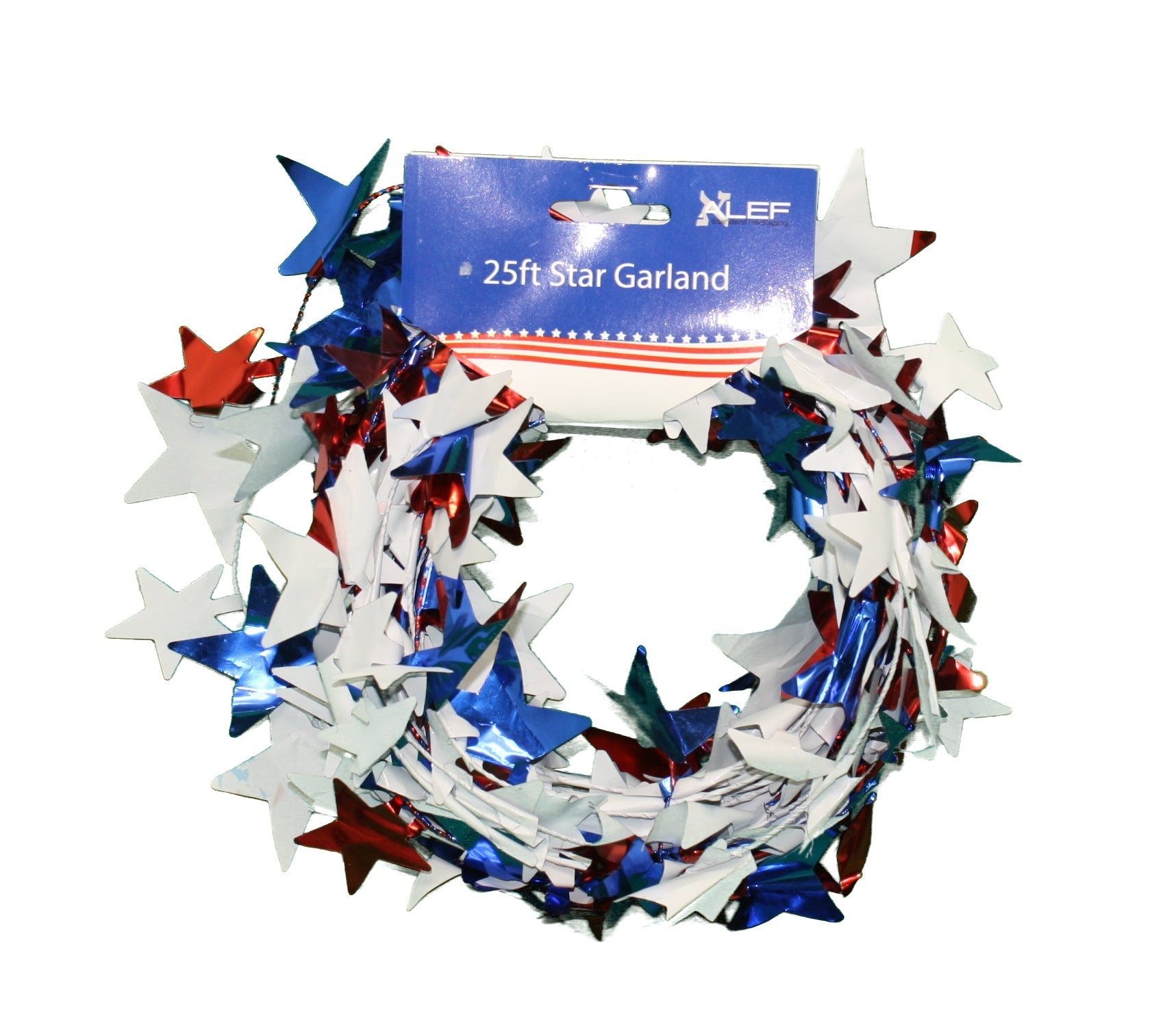 Patriotic Stars Garland Red White and Blue