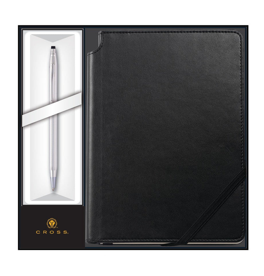 Classic Century® Lustrous Chrome Ballpoint with Classic Black Journal Gift Set