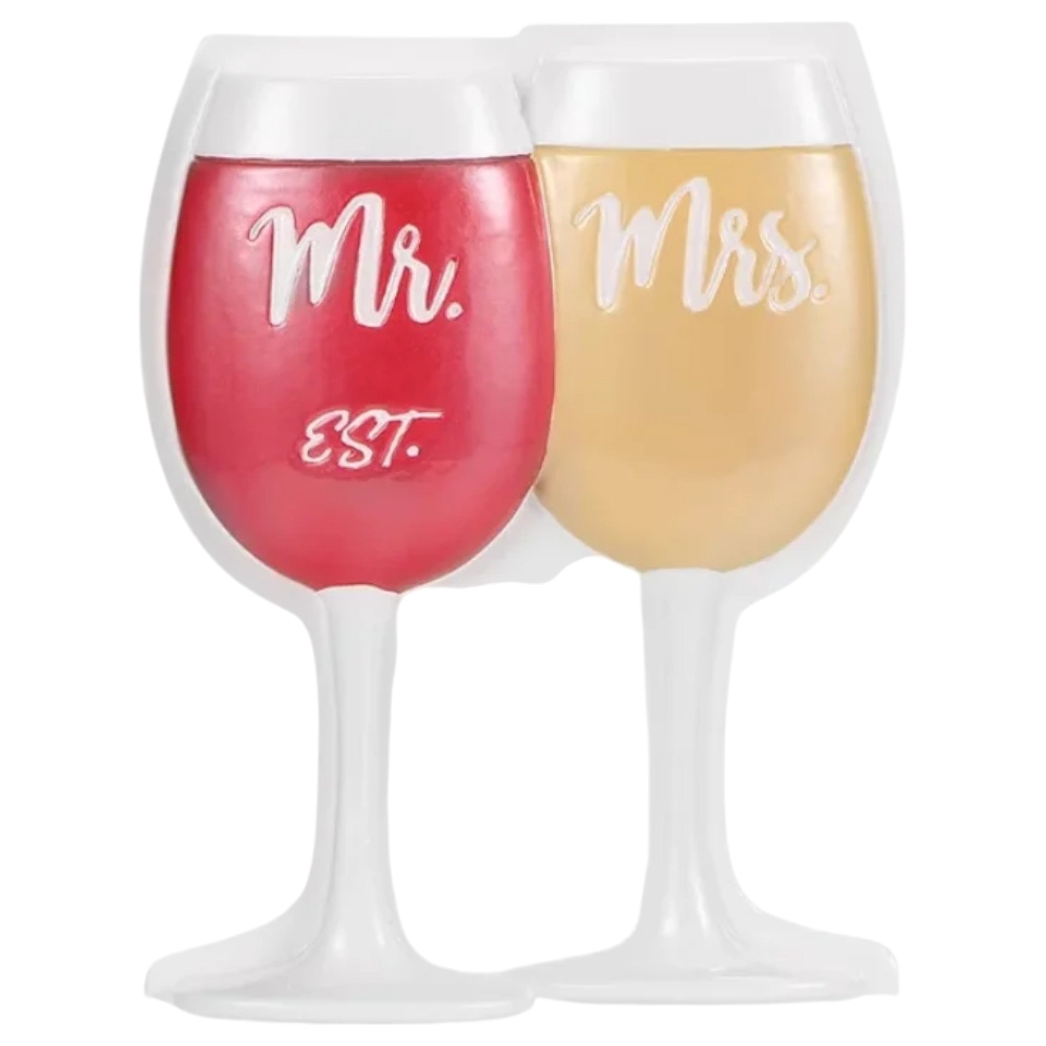 Mr and Mrs Wine Glasses Couples Ornament