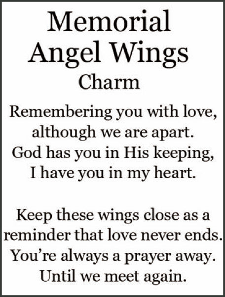 In Memorial Angel Wings Charm