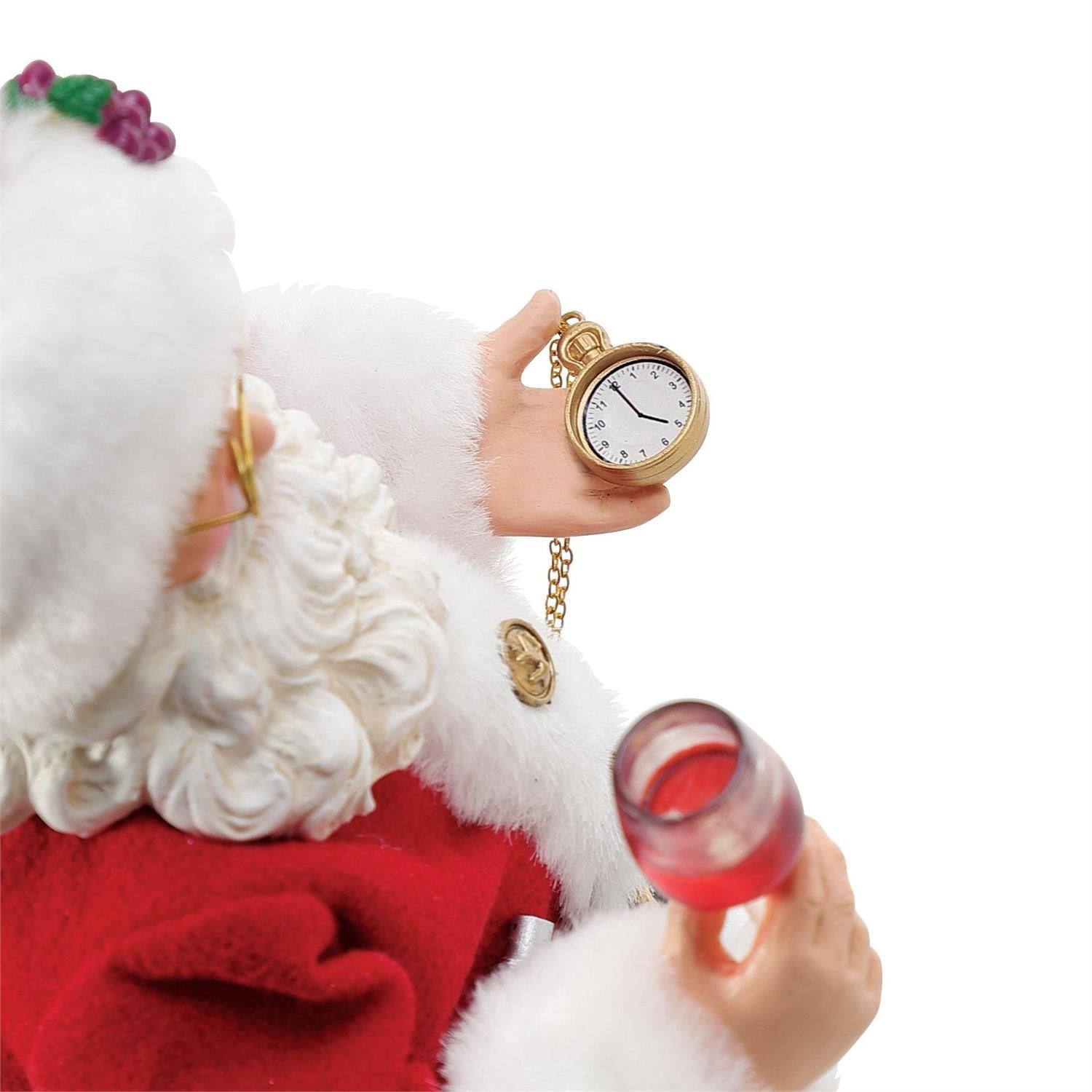 Wine Time Santa Figurine