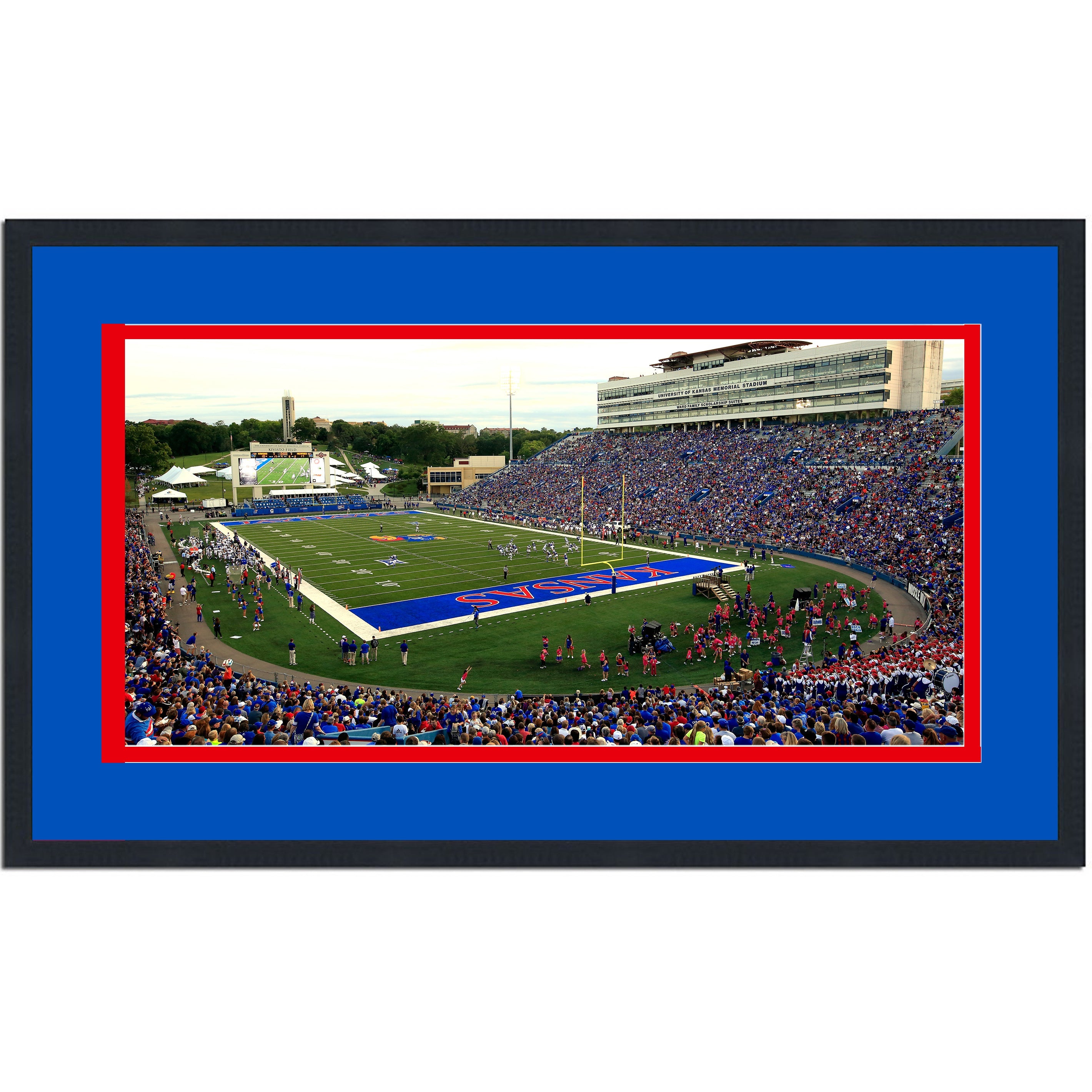 Framed David Booth Kansas Memorial Stadium Kansas Jayhawks 16x24 NCAA Football Photo Professionally Matted