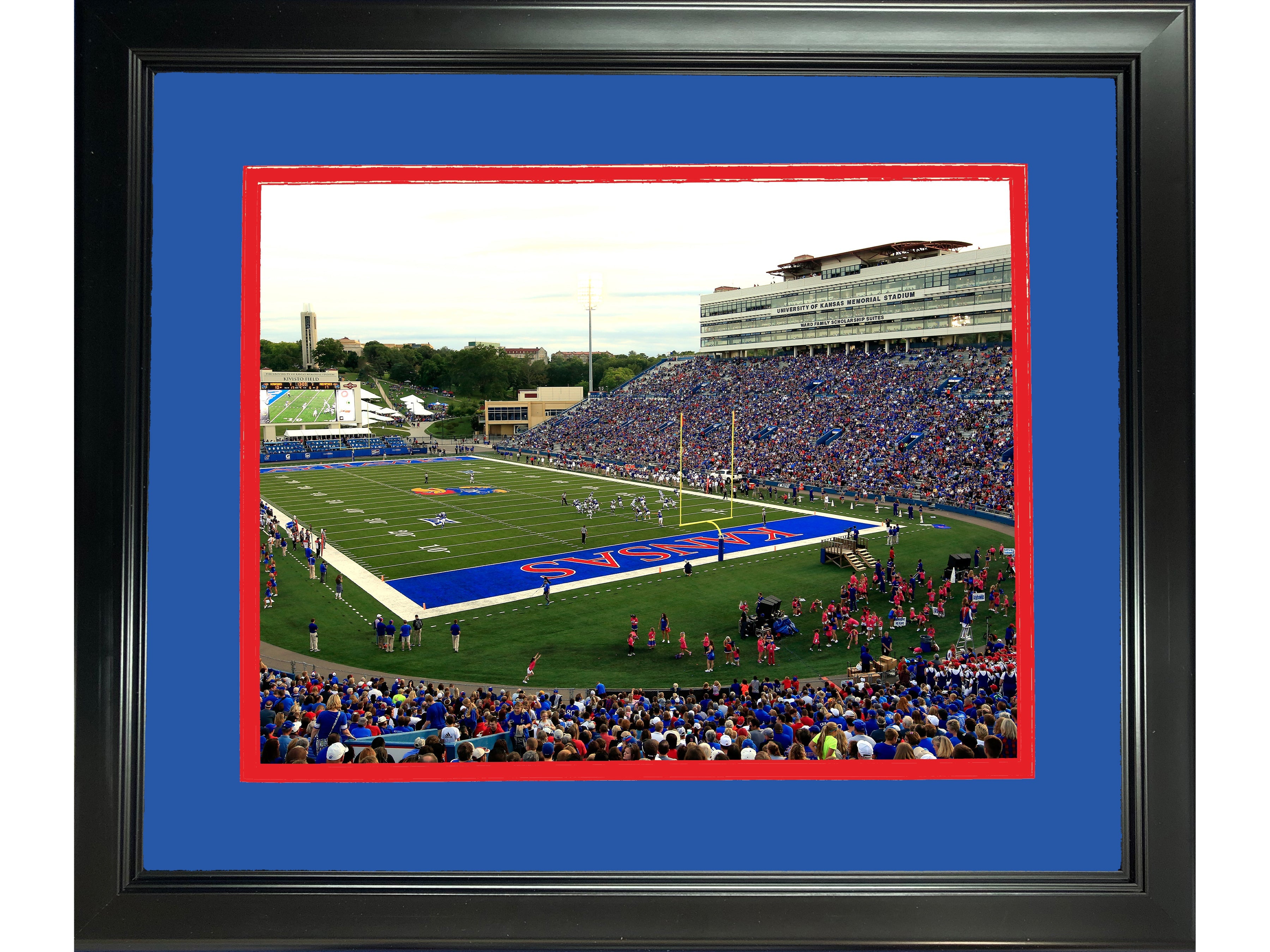 Framed David Booth Kansas Memorial Stadium Kansas Jayhawks 11"x14" NCAA Football Photo Professionally Matted