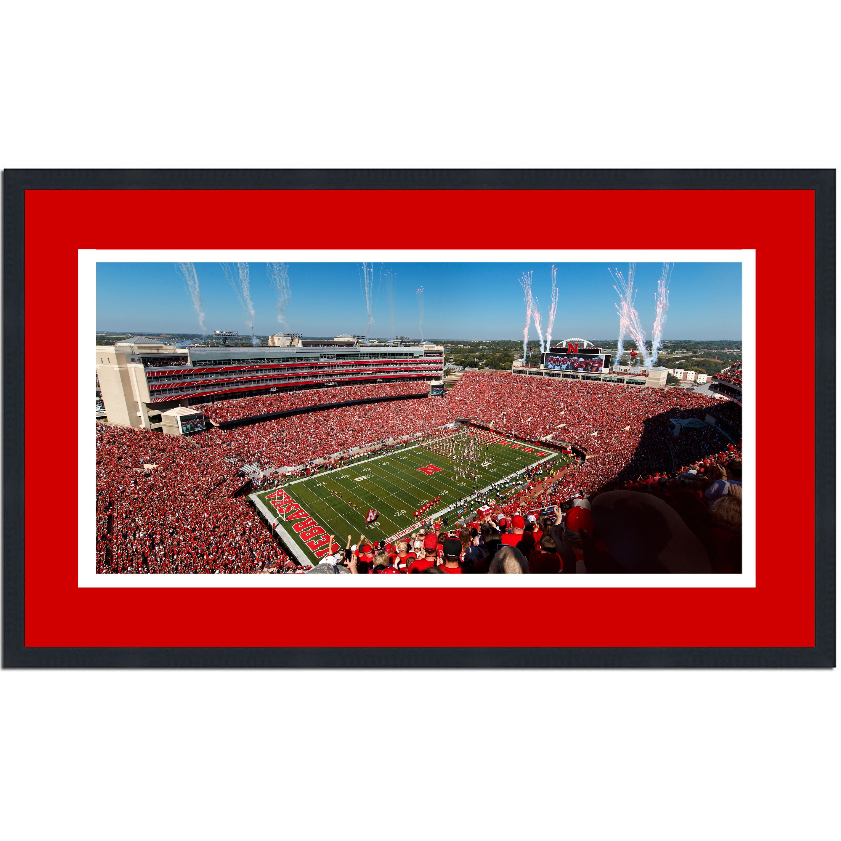 Framed Memorial Stadium Nebraska Cornhuskers 16x24 NCAA Football Photo Professionally Matted