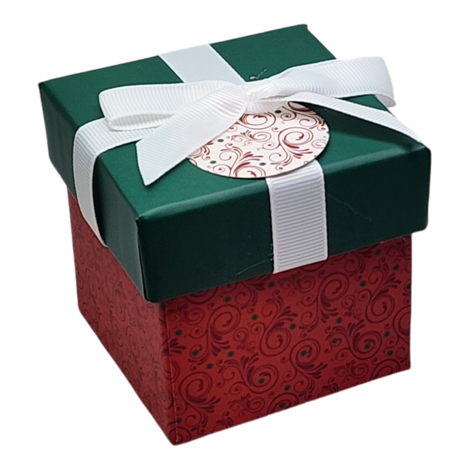 Gift Box Cube for Gift Cards - 3" x 3" - Burgandy Swirl