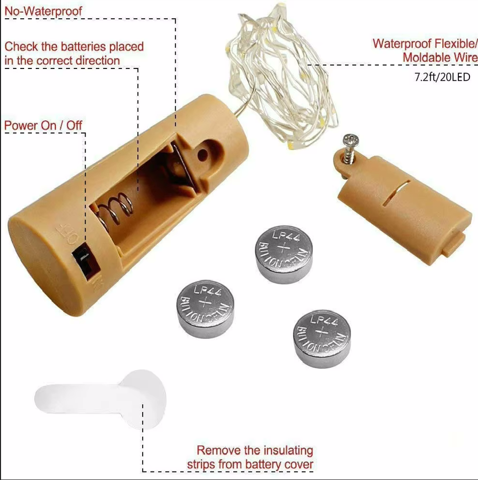 Wine Bottle Cork String Lights - Warm White